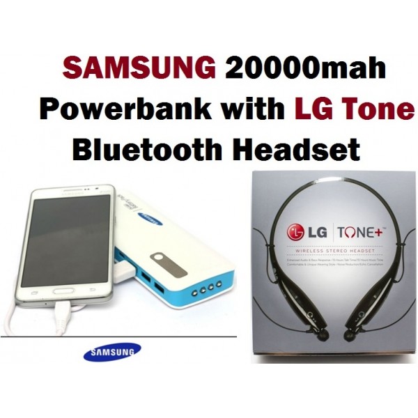 Super Weekend Deal Samsung Power Bank 20000mAh and LG Tone Bluetooth